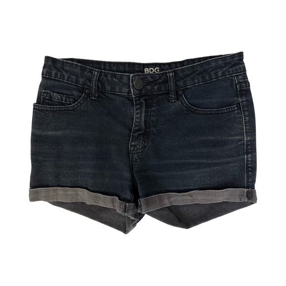 BDG Pants - BDG Alexa Mid-Rise 5 Pocket Shortie Cuffed Denim Shorts Urban Outfitters Size 27